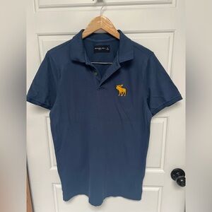 Abercrombie & Fitch Dark Blue Polo with Yellow Logo
